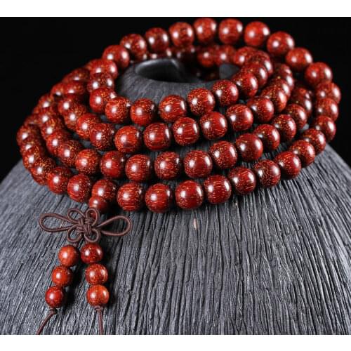Authentic Indian Lobular Rosewood Buddha Beads Old Material 108 Bracelets