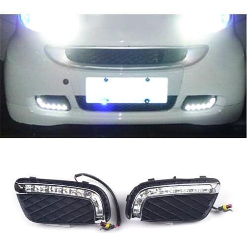 Car White LED Daytime Running Light For Mercedes Benz Smart Fortwo 2008 2009 2010 2011
