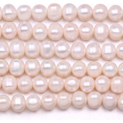 High Quality 8-9mm 100% Natural Freshwater Pearl Beads white Baroque Pearl Loose Beads For DIY Necklace Bracelat Jewelry Making