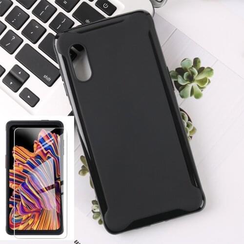 For Galaxy Xcover Pro Soft TPU Case with Tempered Glass Protector for Samsung Galaxy Xcover Pro SM-G715FN SM-G715F 2020 6.3"