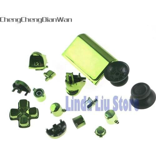 ChengChengDianWan 20sets Chrome CUH-ZCT2 JDS-040 JDM040 R2 L2 R1 L1 Trigger full Dpad Buttons For PS4 Pro Wireless Controller