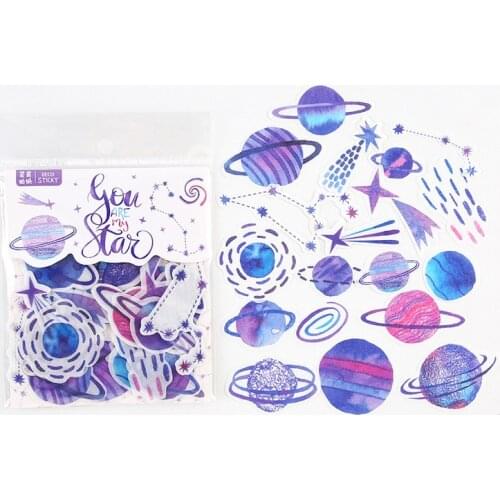 40 pcs /Bag You are My Stars Starry Planets Diary Decorative Stickers Album Hand Account Decoration