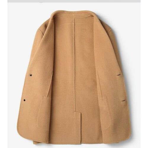 Double-side Woolen Autumn Winter Jacket Men 100% Wool Coat Windbreaker Short Mens Jackets and Coats Abrigo Hombre MY1225