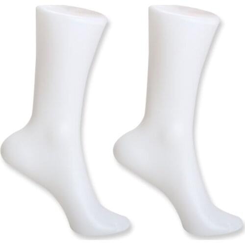 2PCS Female Foot Sock Mannequin Display Mold Foot Mold Shoes Socks Feet Model Plastic Mannequin Foot Display For Socks