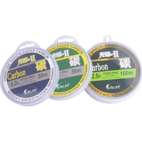 Fluorocarbon Fishing Line 30m 50m 100m Transparent Super Strong Carbon Fiber Leader Line Fly Fishing Wire Carp Wire Leader Line