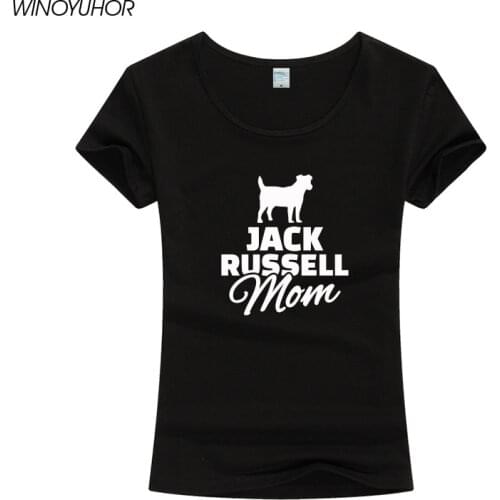 New Jack Russell Terrier Mom Dog Pet T Shirt Short Sleeve O-Neck Cotton T-Shirt Girls Tee Tops Women Clothing