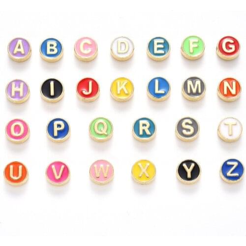 Colorful Oil Necklace Alloy 26 English Beads Scattered Beads Bracelet String Beads Accessories DIY Ornament Accessories