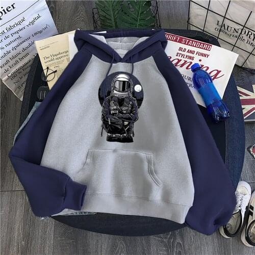 Cool Space Astronaut Printing Women Hoodies Hip Hop Crewnecks Sweatshirts Loose Haratuku Hoody Fashion Crewneck Hoodie Womens