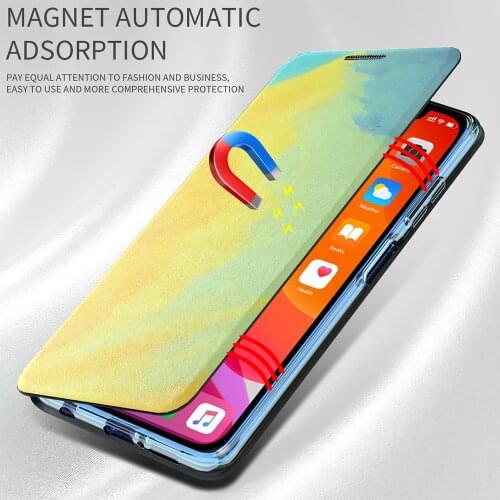 Magnetic Case For iPhone 12 11 Pro X XS XR Max Stand Card Wallet Flip Leather Phone Cover Rainbow Coque 12mini
