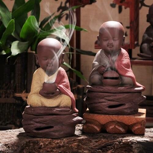 New Small Sand Monk Chanting Incense burners Ceramic Sandalwood Incense Censer Stove Ornaments Home Decoration