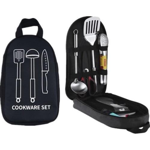 Outdoor Camping Barbecue Cookware Travel Portable Tableware Set Storage Bag