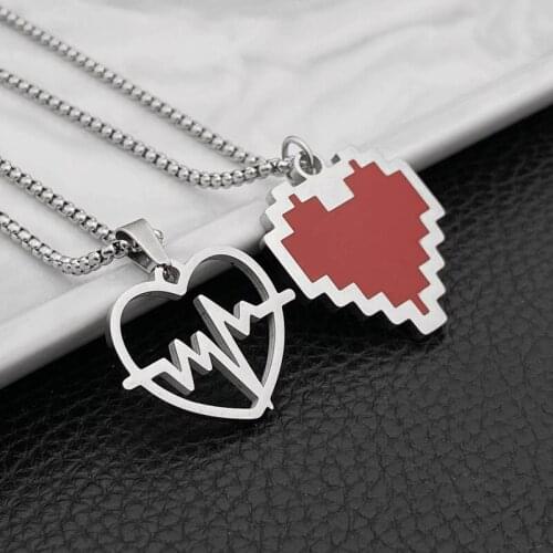 Heart-Shaped Pendant Necklace Men Women Fashion Creative Couple Chain Love Representative Stainless Steel Jewelr Gift Vintage