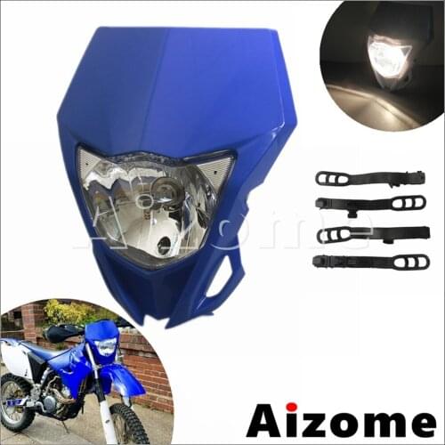 Motorcycle Head Light Supermoto Headlamp 12V 35W HS1 Bulb Enduro Headlight for Honda Suzuki Kawaski Yamaha Dual Sport Dirt Bike