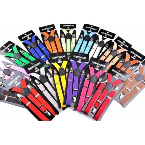 600pcs/lot Candy Colors Kids Suspenders Adjustable Y-back Braces Clip-on Elastic Suspender Children Baby Straps Belt