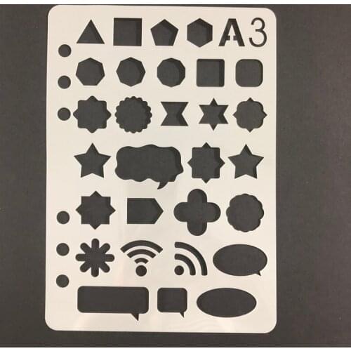 Dialog Box Stencils WIFI Sign Hollow Template for Journal Diary Organizer Scrap Book Novelty Design A5 Size Geometric Figure