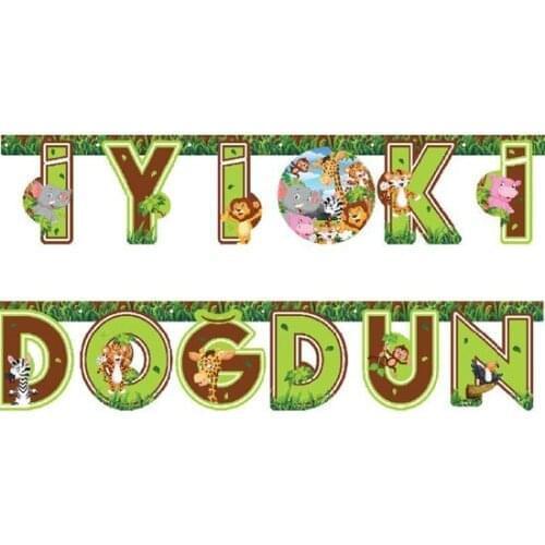 Safari Series Animals Themed İyiki Happy Birthday Set party material
