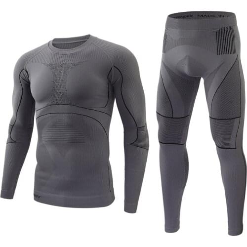 Outdoor Training Sport Underwear Suits Stretch Tight Thermal Underclothes Men Winter Skiing Riding Hiking Warm Under Shirt Pants