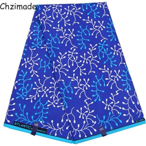 Chzimade African Wax Branch Printed Fabric Patchwork For Women Dress Sewing Crafts 100% Polyester Breathable Tissu Fabric