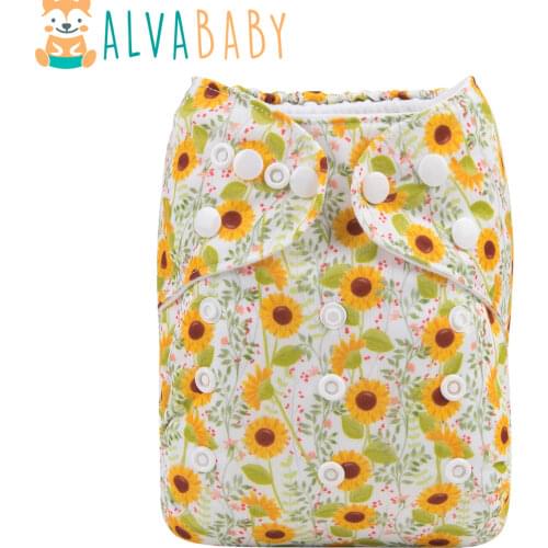 Alvababy Cloth Diapers Baby Reusable Cloth Nappy with 1pc Microfiber Insert