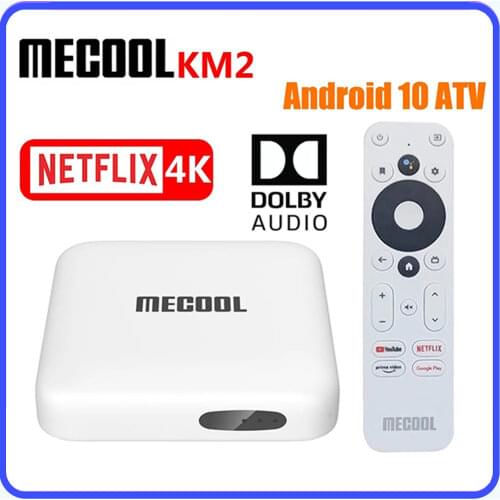 2021 MECOOL KM2 Amlogic S905X2 Quad-core Android 10 TV BOX DDR4 2GB 8GB SPDIF Ethernet WiFi Prime Video Netflix 4K TV Receivers