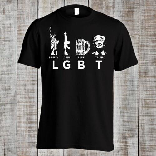 Funny Donald Trump Liberty Guns Beer New Mens T Shirt Men Summer Casual Personalized T Shirts