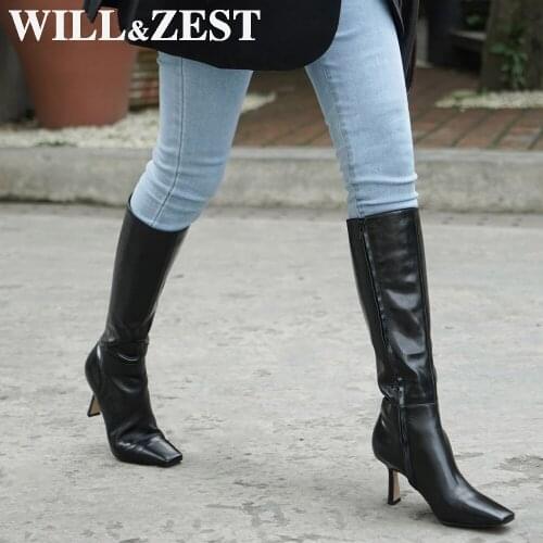 Women Knee High Boots Western Designer Brand Luxury Woman Shoes 2020 White Leather Heels Sexy Demonia Black Winter Long Tube