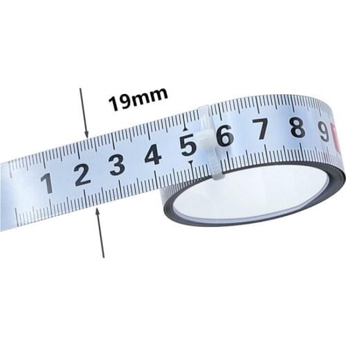 1-5M Miter Track Tape Measure 19mm Steel Self Adhesive Scale Ruler for T-track Router Table Woodworking Workbench Measuring Tool