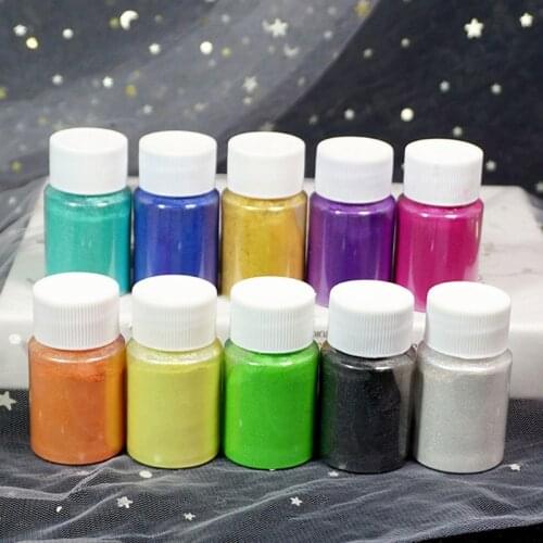 10 Color Bright Aurora Pearl Pigment Powder Mica Pearlescent Colorants Resin Dye