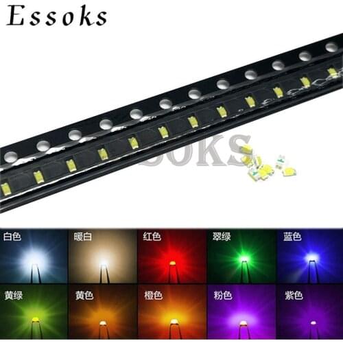 100PCS 0603 LED bead Blue Red Yellow Green Warm White purple Orange SMD light emitting diode high bright quality