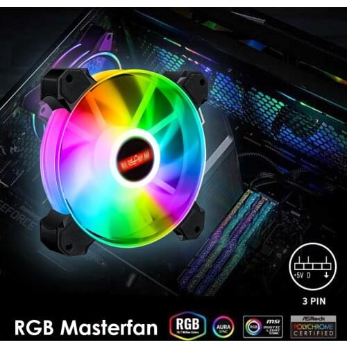 120mm PC Case Fan Addressable RGB ARGB Silent Cooling Fan with 2 Hydraulic Bearings for Desktop PC Computer