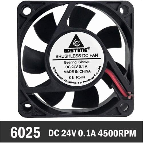 2pcs Gdstime 60mm DC 24V 60x60x25mm 6025s 6cm Brushless DC Cooling Exhaust Fan