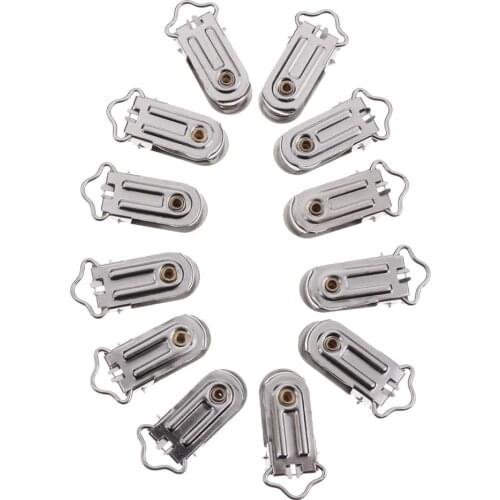 20pcs 15mm Metal Pacifier Paci Suspender Clips Holders Ribbon/Project Crafts