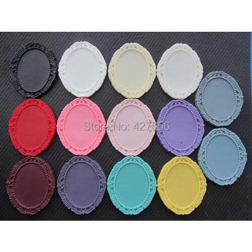 30pcs Oval Flatback Resin Filigree Border Base Setting Tray Bezel Charm Finding,for 30mmx40mm Cabochon/Cameo,DIY Accessory