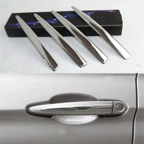 4Pcs Silver ABS Car Exterior Door Handles Trim Decor Strips Cover Stickers Auto Chromium Styling For BMW X1 X3 X5 X6 1 3 Series