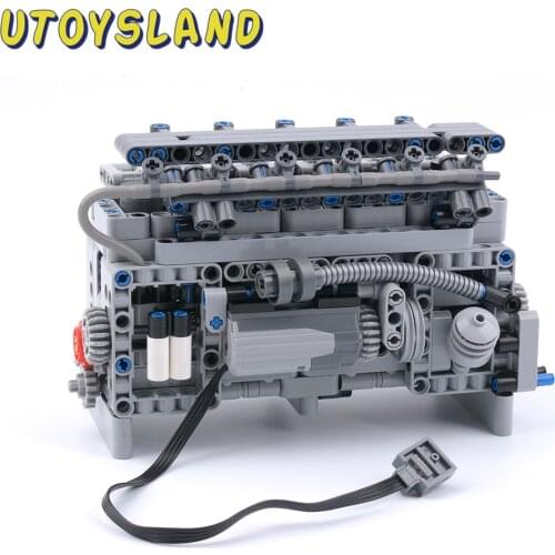 531Pcs MOC Dynamic Engine Model 6-Cylinder Inline Engine Building Block Small Particle Engine Toy For Children Kid Birthday Gift