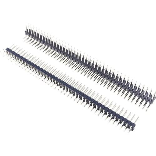 Free shipping by UPS 1000pcs male Pin header 2.54mm pitch Right Angle Dual row 2x40pin Rohs Gold plated