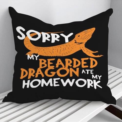 Bearded Dragon Funny Throw Pillows Cushion Cover On Sofa Home Decor 45*45cm 40*40cm Gift Pillowcase Cojines Dropshipping