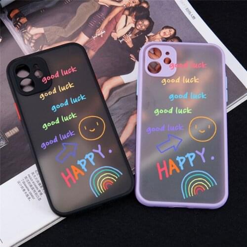 Good Luck Phone Case for Iphone 12 Pro 11 Max SE2020 6s 7 8 Plus 7Plus 8Plus X Xs Max Xr Soft Matte Bumper Rainbow Cover Coque