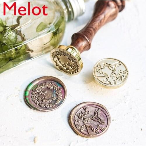 Tree Pattern Wax Seal Stamp Retro Happy Birthday Antique Wooden Seal Scrapbook Handicraft Craft Wedding Decoration Wax Stamp