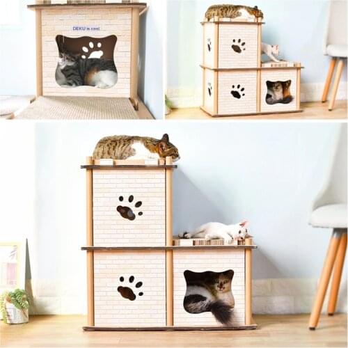 Grinding claw double-layer cat house cat house Villa Four Seasons universal cat house large oversized corrugated carton Entertai