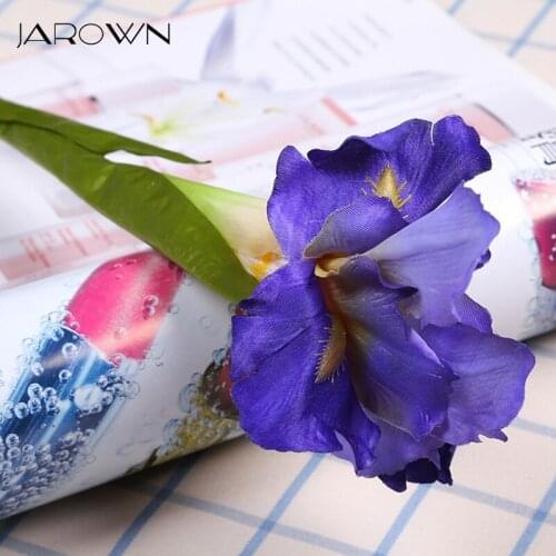 JAROWN Artificial Iris Fake Silk Flowers Plant Branch Bouquet Home Table Decor Accessory Wedding Party Decoration