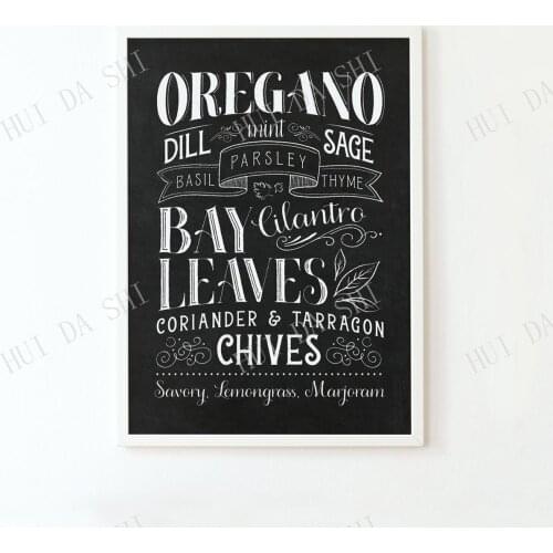 Kitchen Print, Kitchen Wall Art, Chalkboard Typography Kitchen Decor, Kitchen Printable Art, Vintage Farmhouse Print, Herb