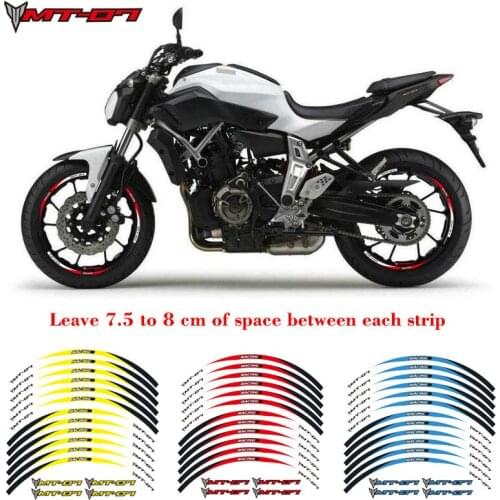 Hot sell High quality Motorcycle 17 inch Wheel Sticker Decal Reflective Rim Bike Suitable For YAMAHA MT-07