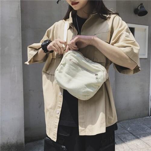 Fashion Small Men Shoulder Bag Canvas Mini Streetwear Hip-hop Students Messenger Crossbody Bags Travel Pouch Belt Bag For Men