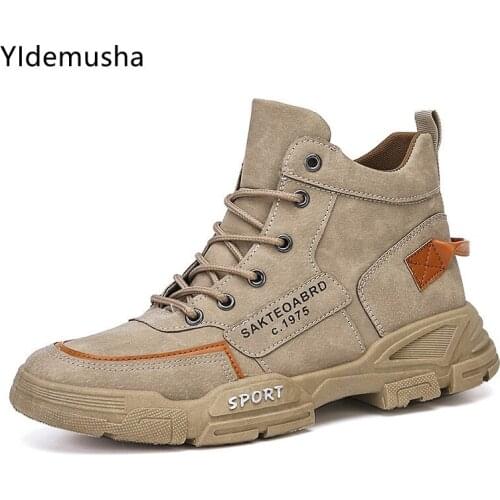 Men Boots 2021 Autumn Winter New Fashion Shoes Man Outdoor Comfortable Classic Male Shoes Durable Outsole Men Casual PU Boots