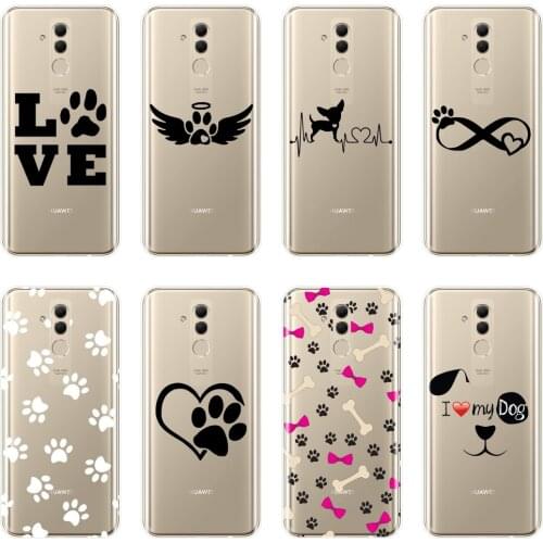 Heart Dog Puppy Love Funny Cute Soft Silicone Phone Case For Huawei Mate 20 10 9 Pro Back Cover For Huawei Mate 7 8 9 10 20 Lite