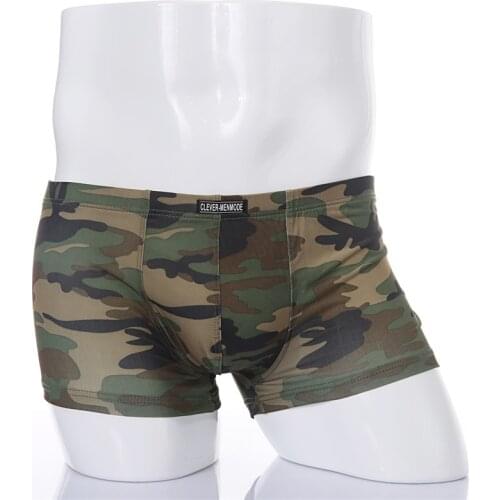 Mens Underwear Camouflage Soft Underpants Knickers Boxer Male Panties Sexy Shorts Trunks Fashion Bottoms Cueca