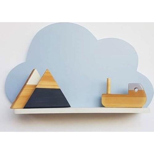 Nordic Wooden Tent Unicorn Wall Frame House Shelf Display Rack Decor Living Room Bedroom Children Room Crafts Storage Rack Gifts