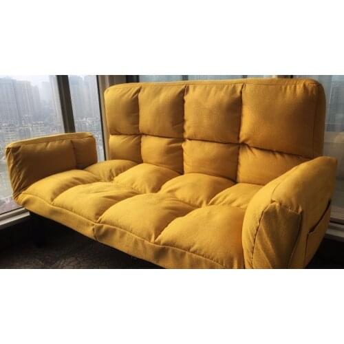 Newest Modern Folding Lazy Sofa Living Room Chair Bedroom Tatami Cloth Art Removable Adjustable Backrest Sofa For Double Persons