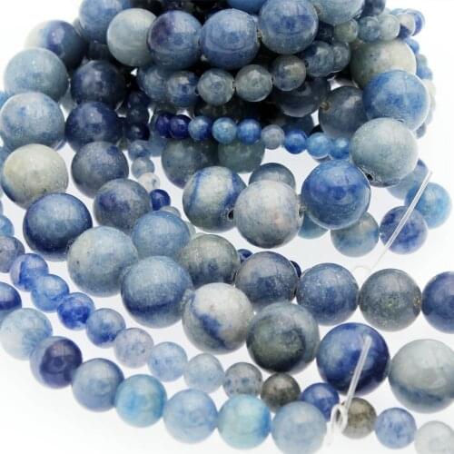 Wholesale Natural Stone Blue Aventurine Beads Round Loose Beads 4mm 6mm 8mm 10mm 12mm Needlework for Jewelry Making DIY Bracelet